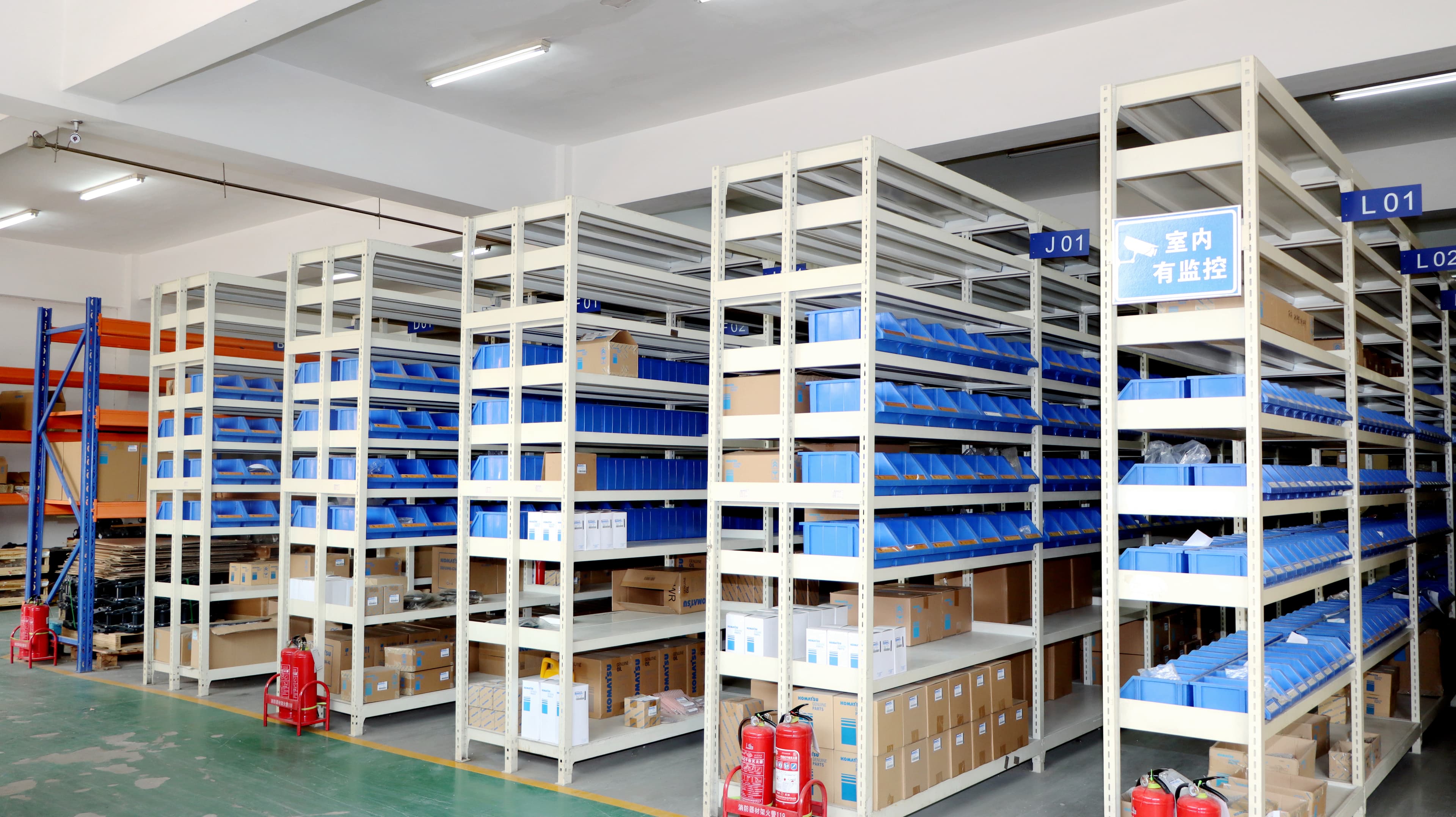 Shelving and parts storage at Hengri
